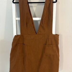 SHEIN Rust Brown Pinafore Midi Dress